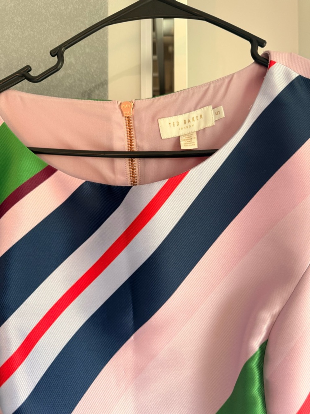 Ted Baker London Bay of Honor Stripe Asymmetrical Hem Dress Size Ted's 5 - Picture 4 of 9